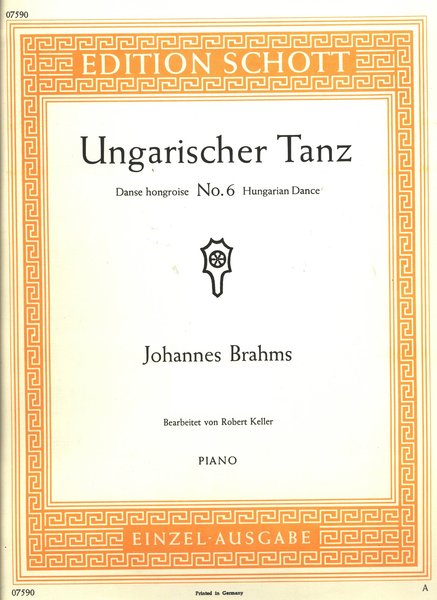 Schott Music Ungarischer Tanz No.6 Johannes Brahms