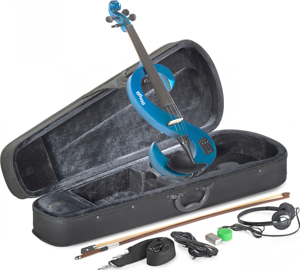 EVN 4/4 Electric Violin Set (metallic blue)