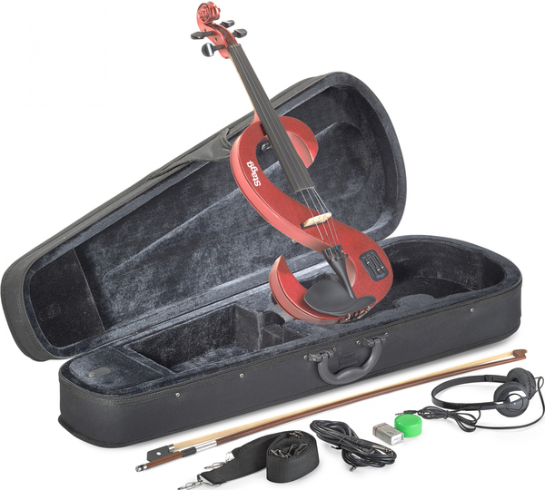 EVN 4/4 Electric Violin Set (metallic red)