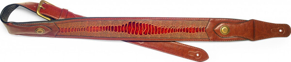 SPFL-SNK Padded Faux Aged Leather Guitar Strap (brown)