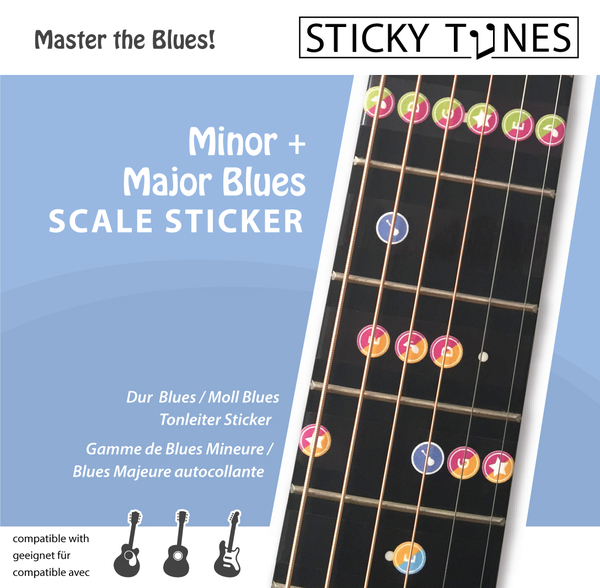 Guitar Sticker Set: Maj/Minor Blues (major/ minor blues)