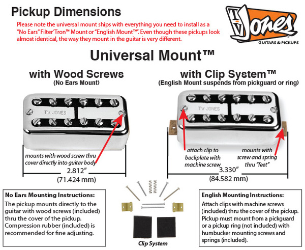 TV Jones Classic Universal Mount (neck - chrome)