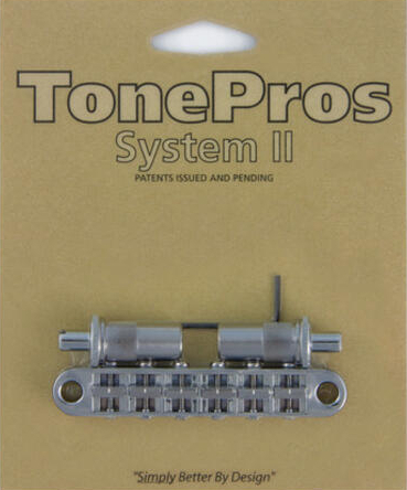 TPFA Metric Aluminum Tune-O-Matic Bridge with Bell Brass Saddles (chrome)