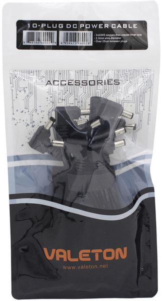PCA-10 / Daisy Chain DC Power Cable (10-plug, angled)