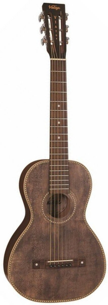 Viator Paul Brett Electro-Acoustic Travel Guitar (antiqued, with bag)