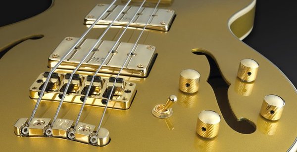 Warwick PS StarBass 5-String (gold matallic, passive, fretless)