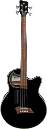 RockBass Alien Deluxe Hybrid Thinline 4-String (Solid Black Satin)