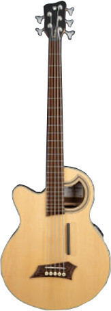 RockBass Alien Deluxe Hybrid Thinline 5-string LH (natural transparent satin, left-hand)