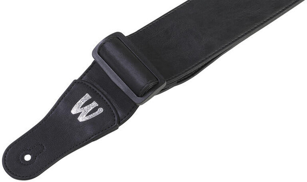 Warwick Synthetic Leather Bass Strap (black, silver embossing)