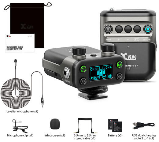 Xvive U5 Wireless Audio System with Lavalier Mic