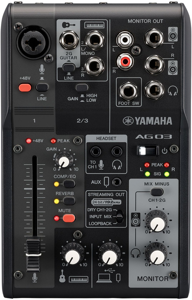 Yamaha AG03 MK2 Live Streaming Mixer (black)