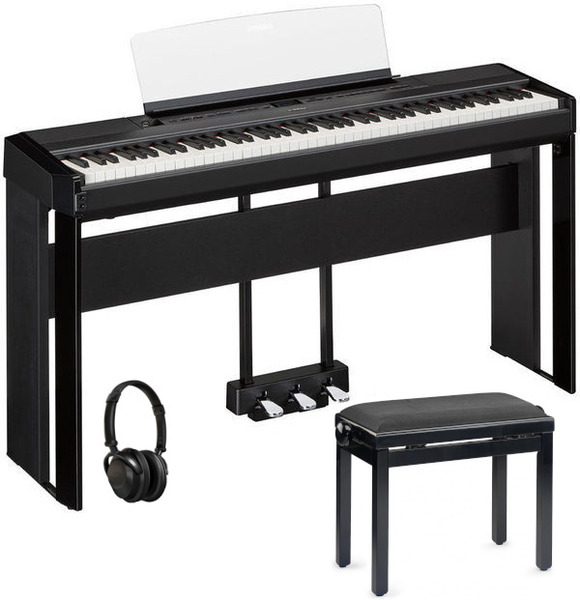 P-525 B Complete Set (black, w/stand, pedal, headphone, bench)
