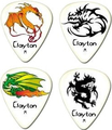 Clayton Fire Breathers (heavy / set 12 assorted picks) Signature + Labelled Pick Sets