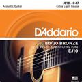 D'Addario EJ10 Extra Light Conjunto de Cordas para Guitarra Western/Acústica