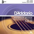 D'Addario EJ26-3D Custom Light (011-052) Conjunto de Cordas para Guitarra Western/Acústica