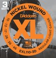 D'Addario EXL110-3D Special Pack, Regular Light / 010-046 E-Gitarren Saiten-Satz 3-Packs