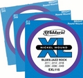 D'Addario EXL115-3D Blues/Jazz Rock, Special Pack / 011-049 Set Corde Chitarra Elettrica Pacco da 3