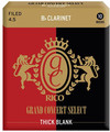 D'Addario Grand Concert Select 4.5 Thick Blank (filed, strength 4.5, 10 pack) Anches 4.5 pour Clarinettes en Sib (Boehm)