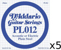 D'Addario PL 012 (set of 5) Cordes à l'unité pour guitare électrique