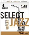 D'Addario Select Jazz Unfiled Alto-Sax #4 Medium / Unfiled (strength 4 medium / 1 reed) Anches saxophone alto force 4