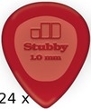 Dunlop Stubby Jazz Pick Red - 1.00 (24 picks)