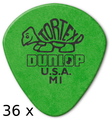 Dunlop Tortex Jazz I Green - Medium - Round Tip (36 picks)