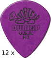 Dunlop Tortex Jazz III Purple - Heavy - Sharp Tip (12 picks) Pick Sets