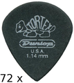 Dunlop Tortex Pitch Black Jazz - 1.14 (72 picks) Pick Sets