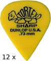 Dunlop Tortex Sharp Yellow - 0.73 (12 picks)