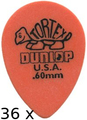 Dunlop Tortex Small Teardrop Orange - 0.60 (36 picks)
