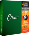 Elixir NanoWeb 4-Set Nickel Plated Steel Long Scale (light medium / .045-.105) Sets de 4 Cordas para Baixo Elétrico .045