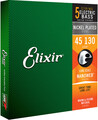 Elixir NanoWeb 5-Set Nickel Plated Steel Long Scale (light / .045-.130) E-Bass-Saitensätze 5-Saiter