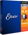 Elixir NanoWeb Plated Plain Steel Set of 5 Packs (super light / .009-.042) Packs de 5 jeux de cordes de guitare électrique