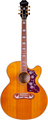Epiphone J-200 EC Studio (vintage natural) Westerngitarre mit Cutaway, mit Tonabnehmer