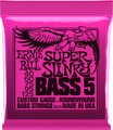 Ernie Ball Super Slinky 5-String Electric Bass Strings (40 - 125 / nickel wound) Conjunto de 5 cordas para Baixo Eléctrico