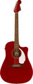 Fender Redondo Player (candy apple red) Westerngitarre mit Cutaway, mit Tonabnehmer
