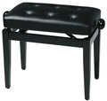 Gewa Deluxe Piano Bench (Leather, Black) Black Piano Benches