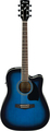 Ibanez PF15ECE-TBS (transparent blue sunburst) Guitarra Western com fraque, sem coletor