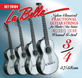 La Bella FG134 Classical Fractional Guitar (3/4 size) Conjunto Cordas Guitarra Clássica-Infantil