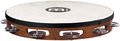 Meinl TAH1AB Headed Wood Tambourine (african brown - steel jingles - 1 row) Tambourines with Jingles