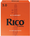 Rico Orange Bb Clarinet #3 / Unfiled (strength 3.0, 10 pack)
