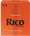 Rico Orange Bb Clarinet #4 / Unfiled (strength 4.0, 10 pack)