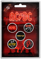 Rock Off AC/DC Button Badge Pack: PWR-UP (6 plastic buttons) Other Merchandise