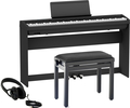 Roland FP-30X BK Bundle (black, w/bench, headphones, stand, pedal board) Piani Digitali