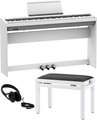 Roland FP-30X WH Bundle (white, w/bench, headphones, stand, pedal board) Piani Digitali