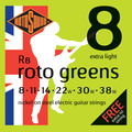 Roto Sound Roto Greens R8 (8-38) Juegos de cuerdas guitarra eléctrica .007 y .008