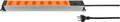 Steffen ALU MODULAR 19' 1HE 8xT13 Socket Strip (orange, 3m) Steckdosenleisten