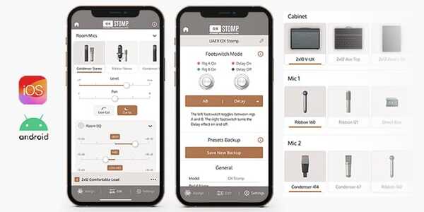 Gestalte Dein OX Stomp ganz individuell mit einer voll ausgestatteten mobilen App