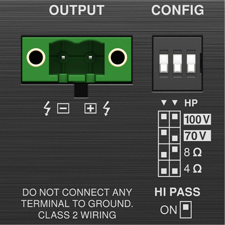 Configuration de sortie