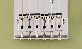 6-SADDLE STRING-THROUGH-BODY TELE® BRIDGE WITH BLOCK STEEL SADDLES